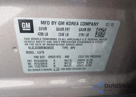 2014 Buick Encore Premium from USA, damaged, VIN KL4CJDSB9EB630525